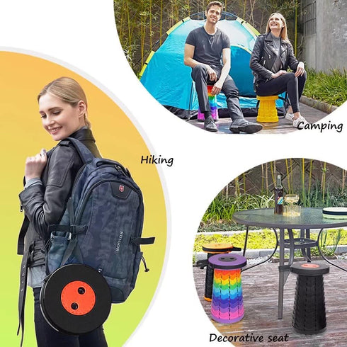 Softfree 500lb, Portable Telescoping Stool for Adults Heavy Duty, Plastic Collapsible Chair Can Hold Retractable