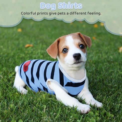 Pet Dog Striped T-Shirt, Cotton Vest for Dogs and Cats, Spring Summer Apparel for Small and Medium Pets