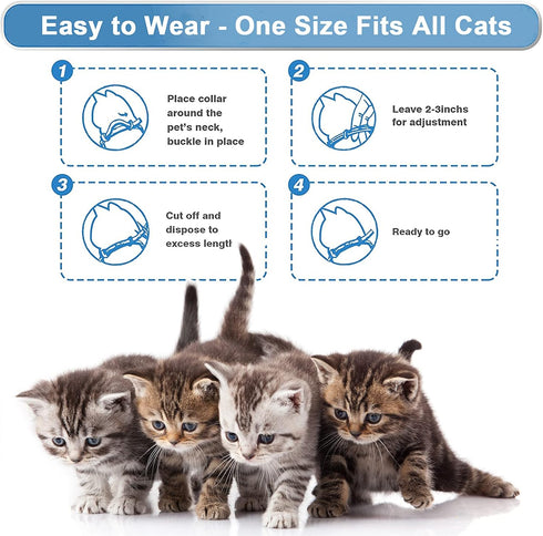 Wustentre 3 Pack Adjustable Anxiety Collar, Cat Calming Pheromones for Cats & Kittens, Relaxing Comfortable Collar