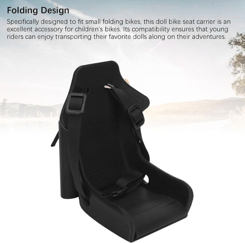 Foldable Adjustable Baby Doll Carrier, Strap Length Lightweight Plastic Doll Cars Seat Cute Front Bike Seat for Small