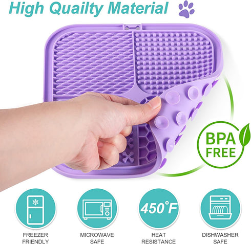 LUKITO 3PCS Licking Mat for Dogs & Cats, Suction Cups, Peanut Butter Lick Pads for Anxiety Relief and Training