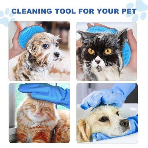 2pcs Dog Washing Gloves and Bath Brush, 2-in-1 Pet Shower Set for Dogs, Cats, Bath Massage, and Grooming