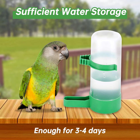 Bird Water Dispenser for Cage, 4pcs 140ml Automatic No Mess Gravity Feeder Watering Supplies for Parrots, Parakeets,