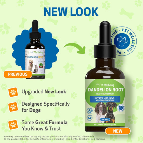 Pet Wellbeing Dandelion Root for Dogs - Certified Organic Herbal Supplement for Liver, Heart Health, 2 oz