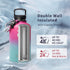 Water Bottle 64oz with Paracord Handle, Trebo Half Gallon Double Wall Vacuum Stainless Steel Insulated Jug