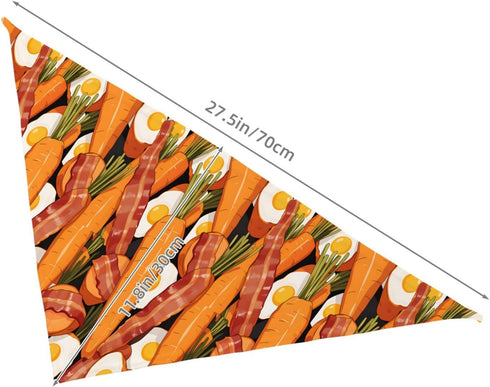 Generic Carrot Egg& Bacon Medley Pet Triangle Bandana for Dogs Cats, Polyester Pet Scarf Fashion Pet Decoration
