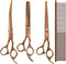 Dog Grooming Scissors - Maxshop Premium Stainless Steel Trimmer Kit, Professional Set of 4
