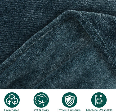 Onarway Dog Blanket Washable: 4 Packs Fluffy Soft Fleece Pet Blankets 40”x28” for Cat Puppy Dogs - Lake Green and Purple
