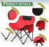 Seeloowy 2 Pack 600D 330lbs(Red, Compact Camping Chairs Portable Folding for Outside with Carry Bag Lightweight Moon