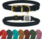 BRONZEDOG Rolled Leather Dog Collar with QR ID Tag, Adjustable Soft Round Collars for Small Medium Large Dogs (Dark