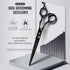 Purple Dragon Dog Grooming Scissors Set - 7 Inch Black Shears with Chunkers, Straight, Curved Scissors and Comb
