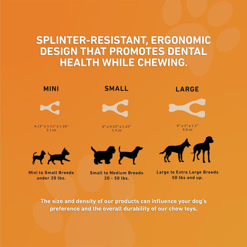 All-Natural Nylon-Free Dog Chew Toys, Hard Density for Strong Chewers, Non-Toxic, Promotes Dental Health, Sustainably