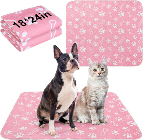 BEAUTYZOO Washable Pee Pads for Dogs, 18'' x 24" Reusable Puppy Pee