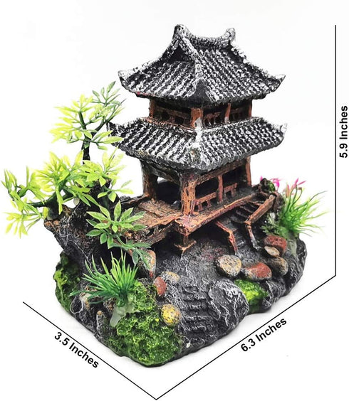Aquarium Ornament - Classical Resin Castle Decorations, Realistic Details Castle for Fish Tank