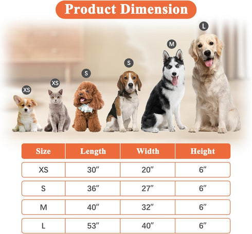 Dog Bed Covers Only, Waterproof Quilted Replacement Washable Cover for Dog Cat, Cushion Cover 30Lx20Wx6H