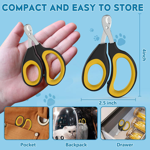 FJCTER Trimmer Cat Nail Clippers, Professional Pet Claw Clippers for Indoor Cats, Kittens, Small Dogs, Puppys, Birds