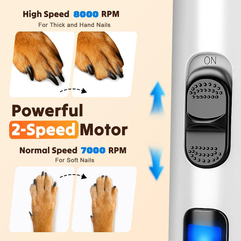Trimmer Silent Dog Nail Grinder, Whisper Quiet Claw for Sensitive Pets, Safe & Stress-Free Nail Grooming for Dogs