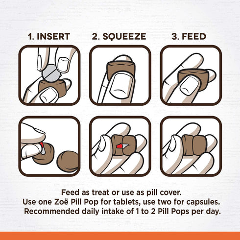 Zoe Zoë Pill Pops for Dogs, Healthy All Natural Dog Treats, Roasted Chicken with Rosemary Recipe, 3.5 oz