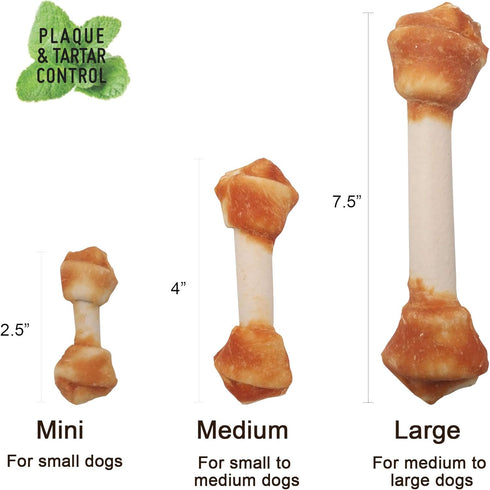 Premium Dog Bones, Rawhide-Free, Limited Ingredients, Made with Real Chicken, Large 2pcs/Pack
