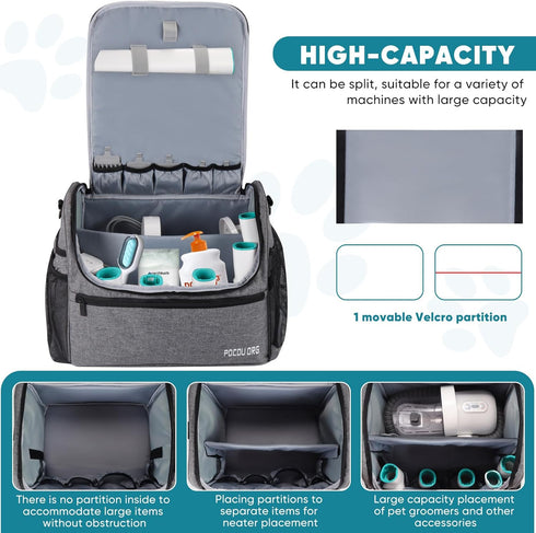 Pet Grooming Supplies Organizer Carry Bag | Compatible with Oneisall/Neabot Dog Grooming Vacuum | Large Capacity - Bag