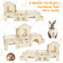 Chinchillas BWOGUE Extra Large Wooden Rabbit Hideout Castle, Detachable Bunny Castle for Rabbits Guinea Pigs, Sturdy