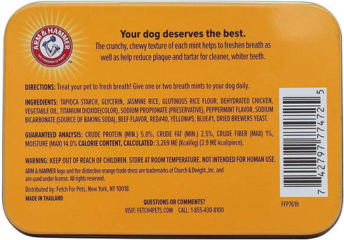 Hammer 40 Count Arm & for Pets Tartar Control Dental Mints for Dogs | Dog Dental Mints Help Reduce Plaque & Tartar