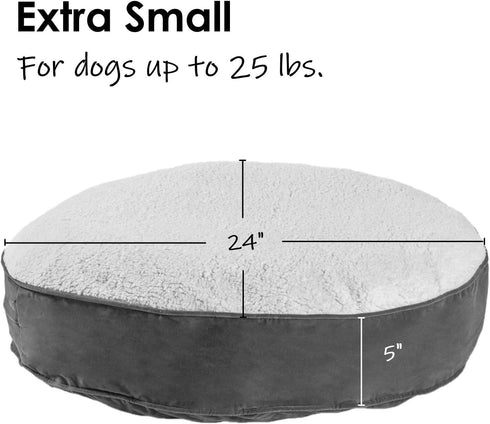 South Pine Porch Samson Deluxe Round Pillow Style Dog Bed - Latte, Extra Small (24")