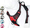 Soft Front Dog Harness, Best Reflective No Pull Harness with Handle and 2 Leash Attachments in Red