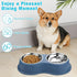 Double Dog Bowls, Stainless Steel Water and Food Bowls with Non-Slip Resin Station for Medium Dogs and Cats