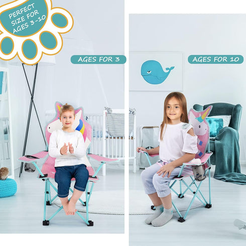 KABOER Kids Camping Chair - Portable Folding Chair with Cup Holder