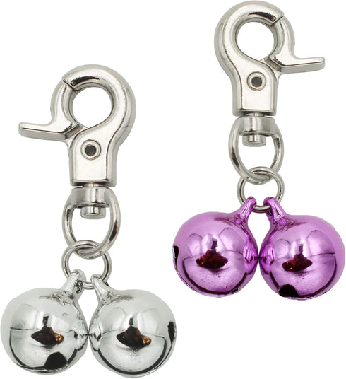 Bells for Dog Collars - 2 Pack Stainless Steel Bell Necklace for Dogs & Cats, Pet Pendant Accessories