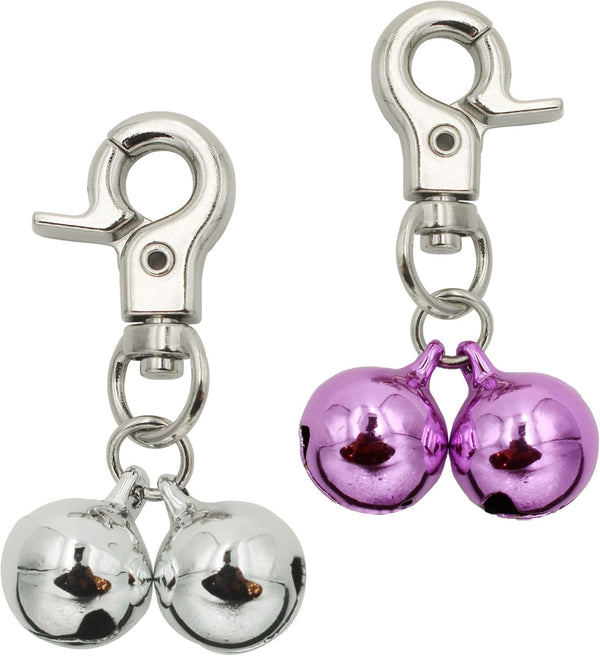 Bells for Dog Collars - 2 Pack Stainless Steel Bell Necklace for Dogs & Cats, Pet Pendant Accessories