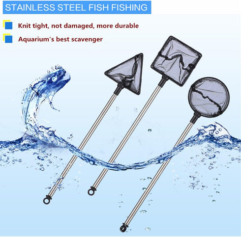 Fishing Landing Net, Mini Adjustable Telescopic Fish Skimming Net for Aquarium Fishbowl