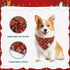 Set E-Clover Christmas Dog Bandanas & Matching Scrunchie Green Red Dog Scarf Bibs Pet Bandana with Bow Tie for Medium
