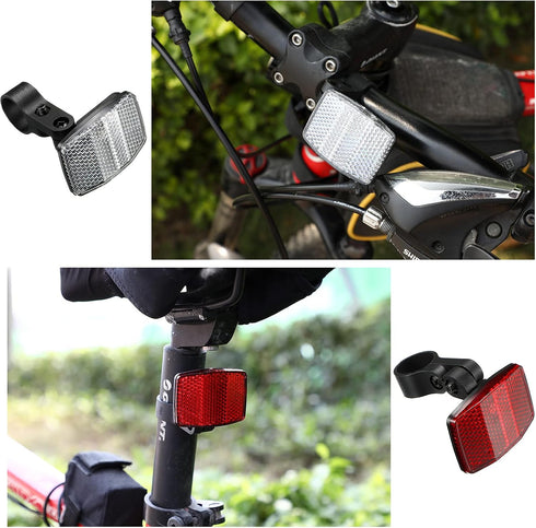 Maitys 6 PCS Bike Front and Rear Reflectors Kit, Safety Warning Reflectors for Handlebar and Night Cycling