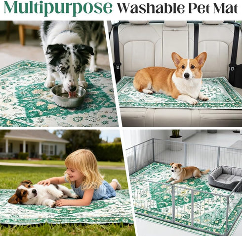 2 Pack 48"x32" Washable Pee Pads for Dogs Reusable Puppy Training Pads Super Absorbent Waterproof Dog Training Pads