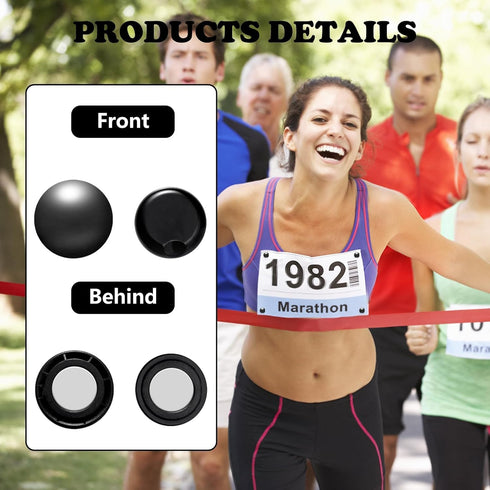 HINGTAI 12Pcs Marathon Running Bib Clips Number Holder Race Bib Fixing Fastener Clip Magnets Number Buckle Field