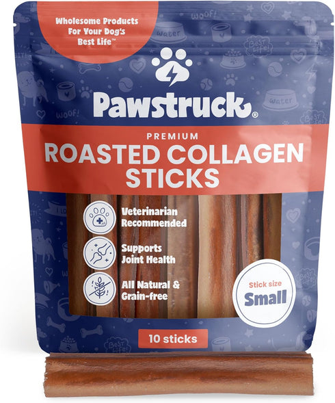 Pawstruck All Natural 5-6" Roasted Collagen Sticks for Dogs - Low Odor, Vet Approved, 10 Pack