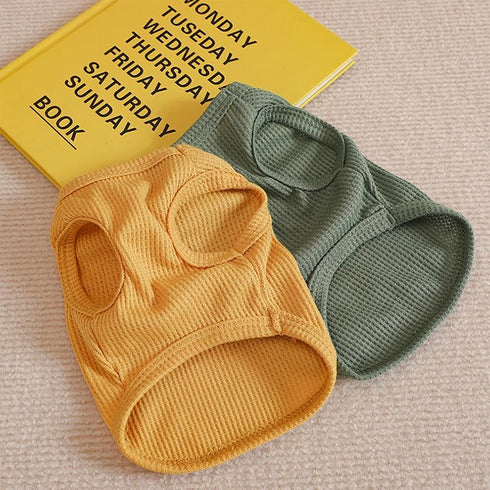 RichePet 4 Pieces Dog Shirts - Breathable Spring Outfits for Small Medium Dogs & Cats (X-Large), Yellow Pink Green White
