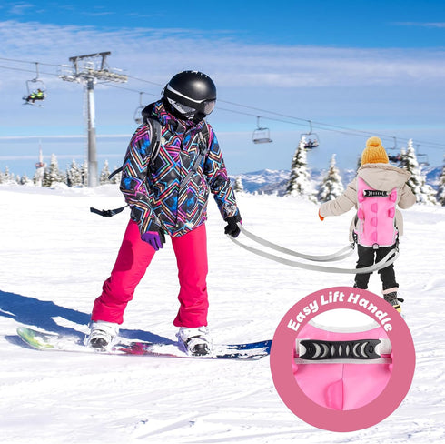 Hikeen Ski and Snowboard Harness Trainer for Kids with Dinosaur Shape Adjustable Leash Metal Buckle