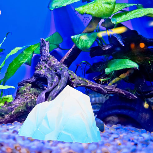 Ipetboom 2PCS Aquarium Snow Mountain Decoration - Iceberg Model Fish Tank Turtle Tank Accessories Blue-White