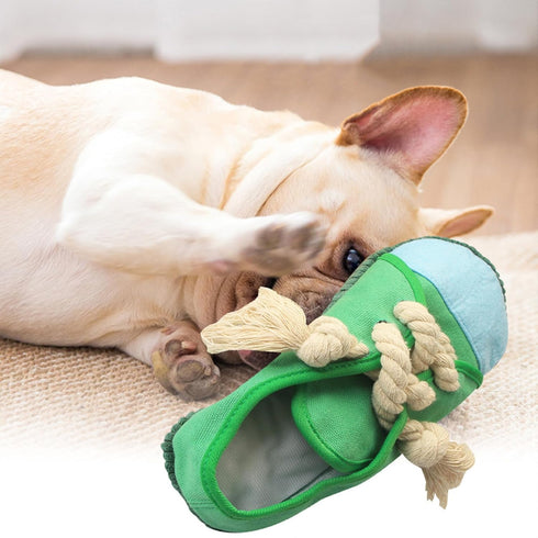 Dog Chew Toys, Creative Shoes Shape Squeaky Toy, Durable and Safe for Small and Medium Pets, Green