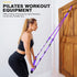 Pilates Bar Kit with Resistance Bands - Adjustable 3-Section Equipment for Legs, Hip, Waist, Arm Workouts