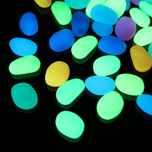 Glow in The Dark Pebbles, Decorative Glow Stones for Fish Tank Aquarium Gravel, DIY Garden Gifts Decoration (Big Size,