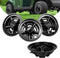 Golf Cart SS Wheel Covers Hub Caps for EZGO, Club Car, Yamaha - 8 Inch Snap-on Installation, Set of 4