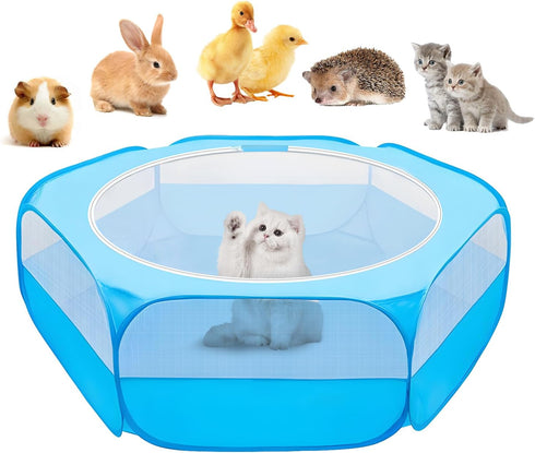 UWE Small Animal Playpen, Chicken Brooder Box with Cover Top, Portable Outdoor Exercise