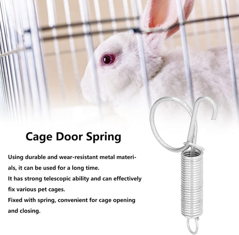 20PCS Metal Finger Spring Hook, Cage Door Spring Latch Hook for Animal Cages, Fixing Rabbit Pet Cage Door, Farming