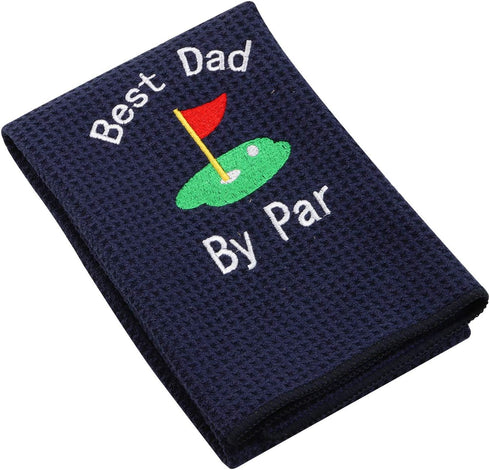 JXGZSO Dad Golf Towel, Embroidered Gift with Clip, Dark Blue