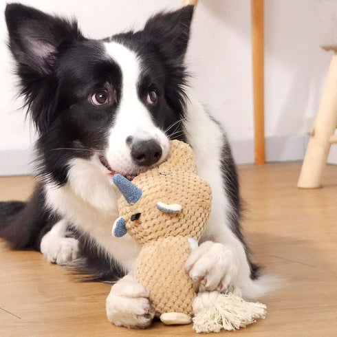 Large Dog Toys, Cute Squeaky Stuffed Animal Plush Toy for Puppies, Durable Chew Toy for All Breeds (Brown)