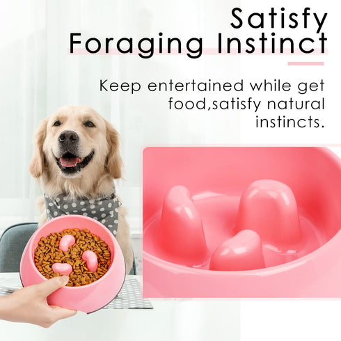 Super Design Slow Feeder Dog Bowl, 1 Cup, Nonslip, Heat-Resistant for Small to Medium Sized Dogs